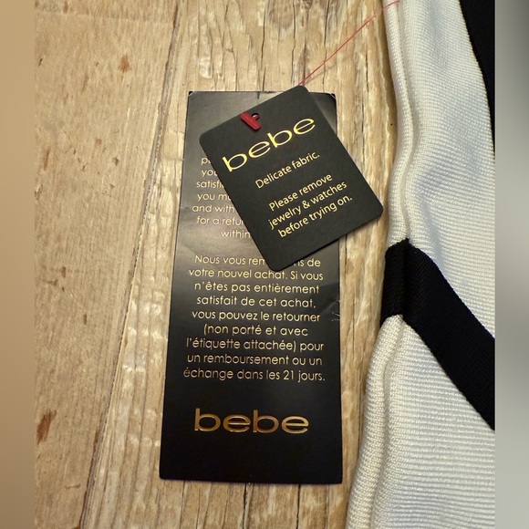 Bebe Elegant Black and White Bandage Dress NWT Size M - Picture 2 of 8